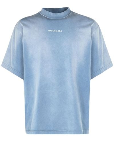 Balenciaga コットンジャージーtシャツ - ブルー
