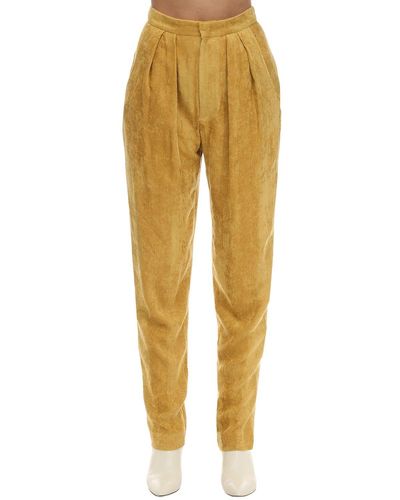 Isabel Marant Pantalones De Pana De Viscosa - Amarillo