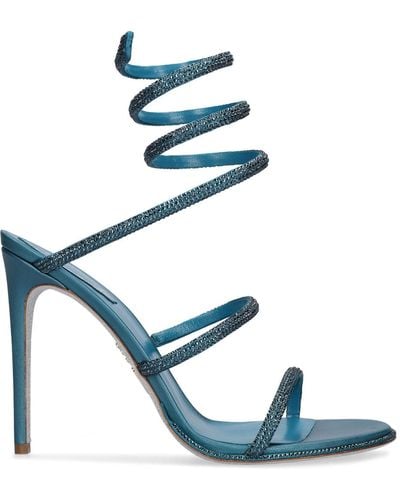 Rene Caovilla 105mm Verzierte Und Mit Satin Bezogene Sandaletten - Blau