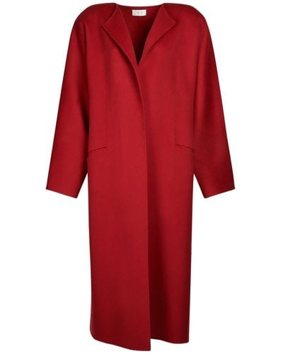 The Row Abrigo de cashmere cepillado sin cuello - Rojo