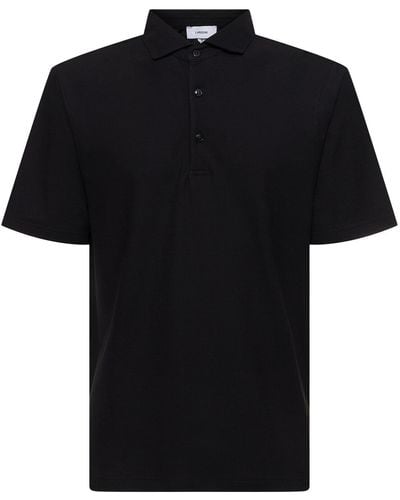 Lardini コットンジャージーポロシャツ - ブラック