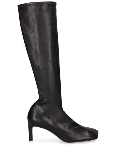 Jil Sander 65Mm Leather Tall Boots - Black