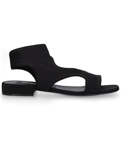 Sergio Rossi 15Mm Nylon Stretch Flat Sandals - Black