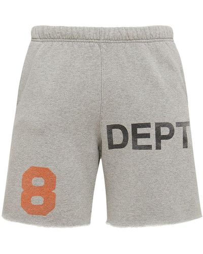 GALLERY DEPT. Logo Vintage Printed Cotton Sweat Shorts - Gray