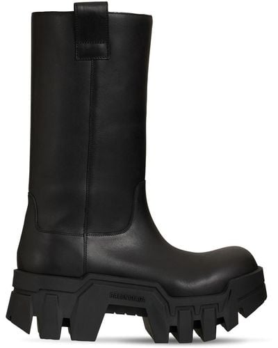 Balenciaga Bulldozer Low Leather Boots - Black