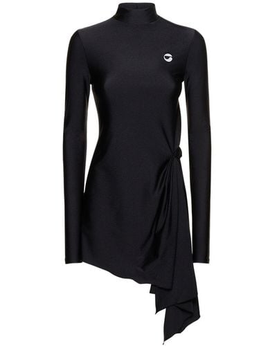 Coperni High Neck Draped Mini Dress - Black