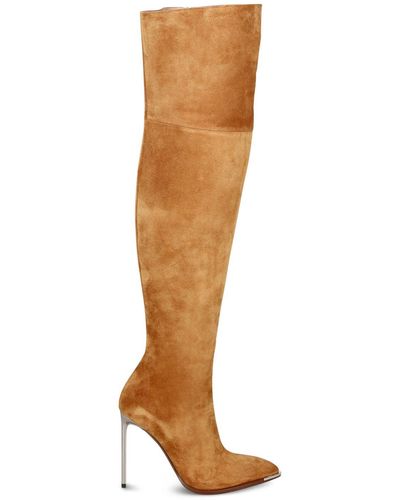 Bally 105mm Hedi Leather Over-the-knee Boots - Metallic