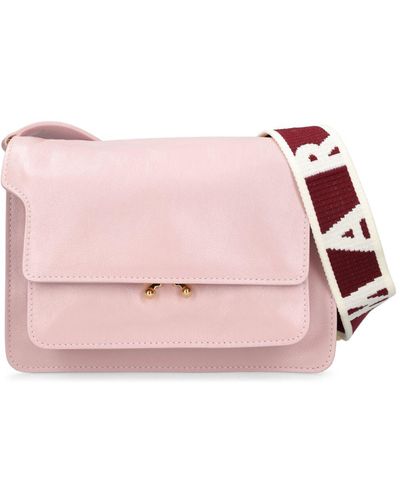 Marni Medium Trunk Soft Leather Shoulder Bag - Pink