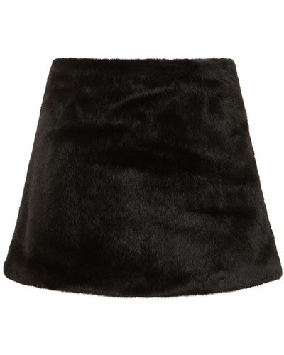 WeWoreWhat Faux Fur Mini Skirt - Black