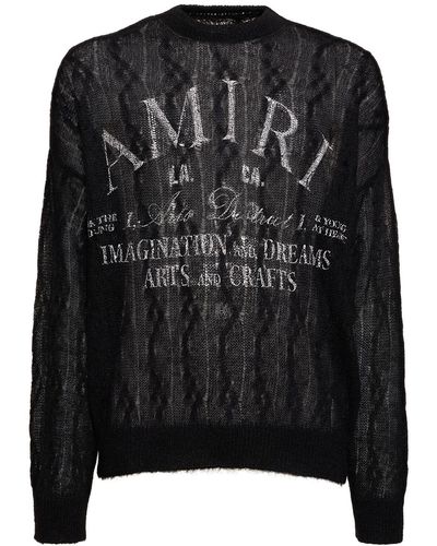 Amiri Arts District Wool Blend Crew Sweater - Black