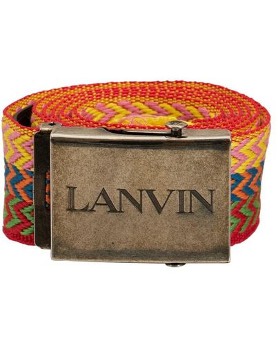 Lanvin Cintura Curb In Webbing - Multicolore