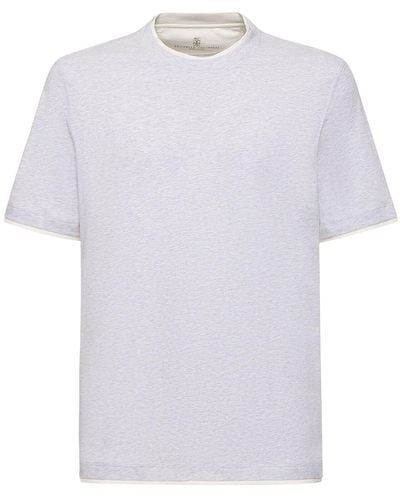 Brunello Cucinelli レイヤードコットンジャージーtシャツ - ホワイト
