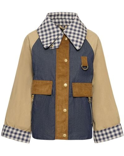 Barbour Giacca catton con patch - Blu