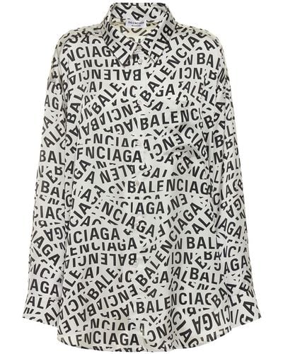 Balenciaga サテンシャツ - ホワイト