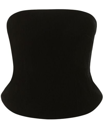 Wardrobe NYC Viscose Blend Velvet Corset - Black
