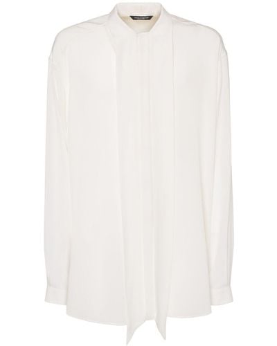 Dolce & Gabbana オーバーサイズシルククレープデシンシャツ - ホワイト