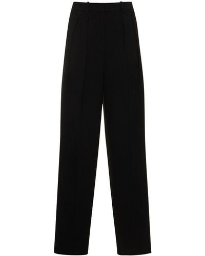 Theory Double Pleated Tech Wide Pants - Black