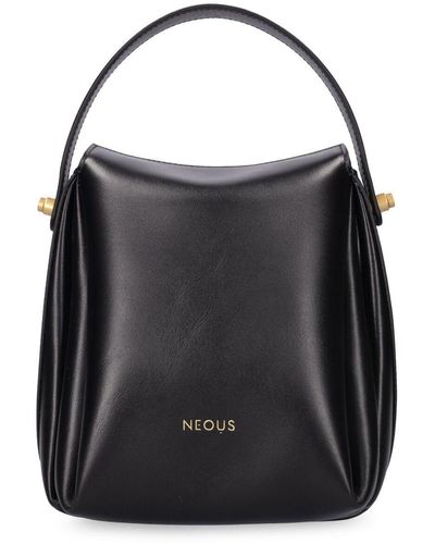 Neous Scorpii Box Leather Top Handle Bag - Black