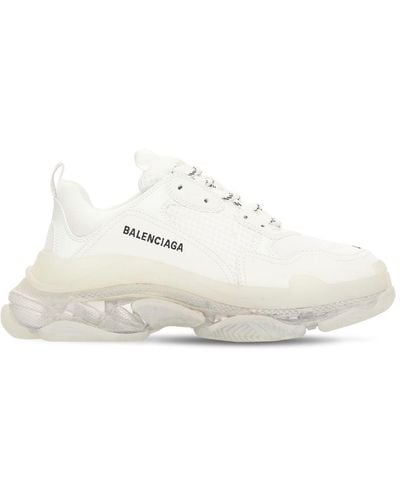Balenciaga 60mm Hohe Sneakers Aus Mesh "triple S Clear Soul" - Weiß