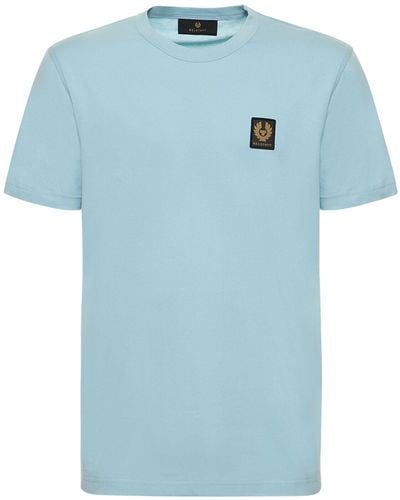 Belstaff T-shirt in jersey di cotone con logo - Blu