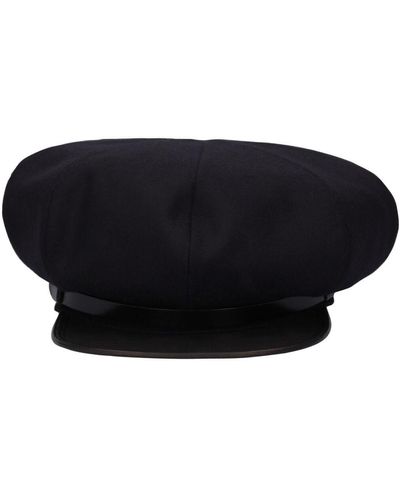 Yohji Yamamoto Belted 8-panel Wool Casquette Hat - Black