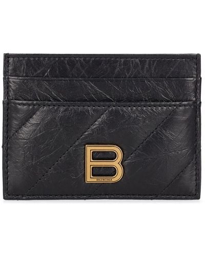 Balenciaga Logo-plaque Leather Cardholder - Black