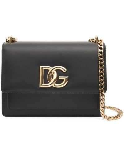Dolce & Gabbana レザーチェーンショルダーバッグ - ブラック