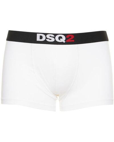 DSquared² Boxer Aus Baumwolljersey Mit Logo - Weiß