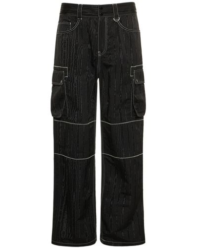 Marine Serre Recycled Polyester Moiré Cargo Pants - Black