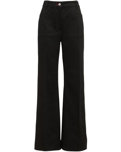 Victoria Beckham Alina High Rise Straight Cotton Jeans - Black