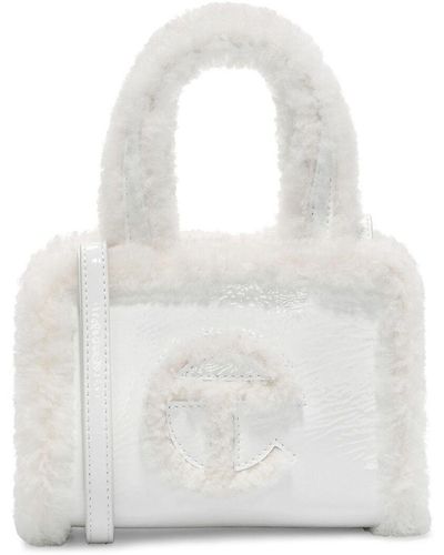 UGG X TELFAR Small Telfar Crinkle Patent Shopper Bag - White