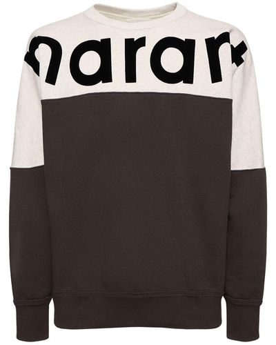 Isabel Marant Colour Block Cotton Crewneck Sweatshirt - Black