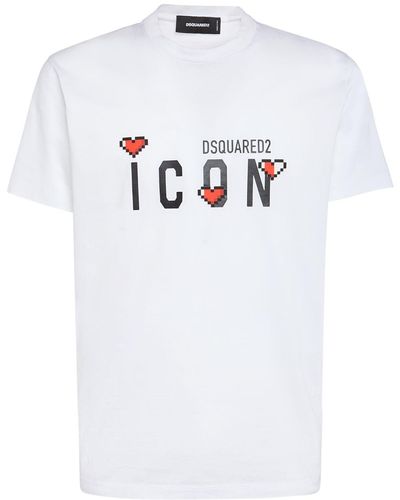 DSquared² Icon Heart Cool Fit T-Shirt - White