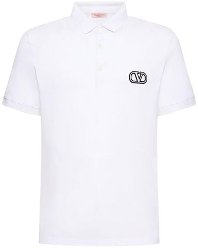 Valentino Polohemd Aus Baumwolle Mit Logo - Weiß