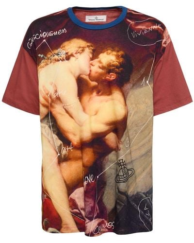 Vivienne Westwood T-shirt oversize en coton imprimé bisou - Rose