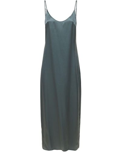 La Perla Langes Kleid Aus Seidensatin - Blau