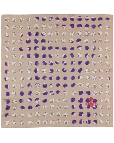 Vivienne Westwood Foulard carré en soie dots pocket - Rose