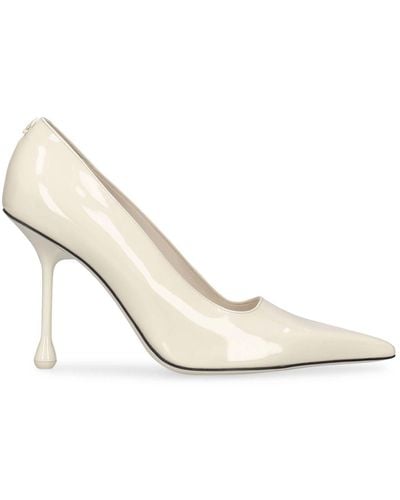 Jimmy Choo 95Mm Ixia Patent Leather Pumps - Natural