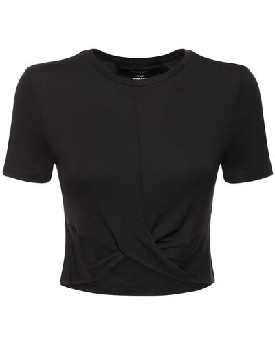 Splits59 Daisy Tech Jersey Crop Top - Black