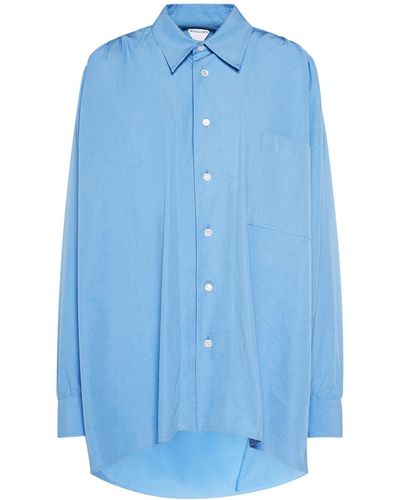 Bottega Veneta Compact Cotton Blend Shirt - Blue