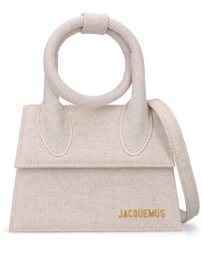 Jacquemus Le Chiquito Noeud Cotton & Linen Bag - White