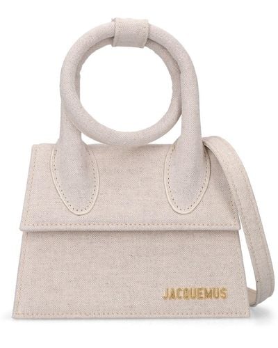 Jacquemus Le Chiquito Noeud コットン&リネンバッグ - ホワイト