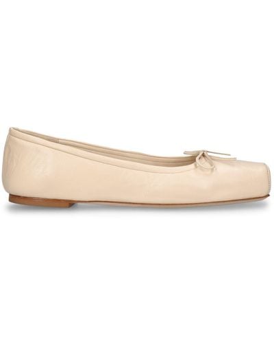 Aeyde 5mm Gabriella Leather Flats - Natural