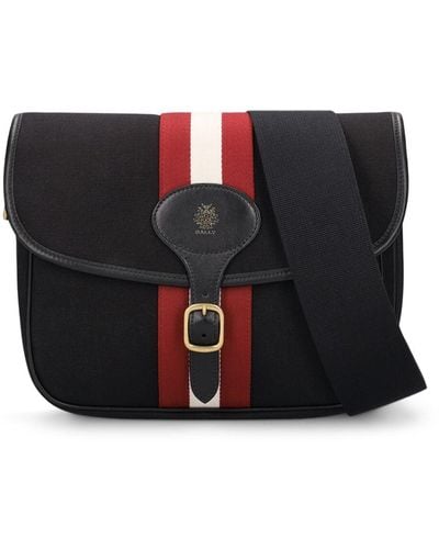 Bally Beckett leather & cotton messenger bag - Nero