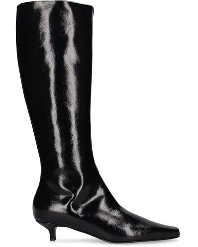 Totême 35Mm The Slim Leather Tall Boots - Black