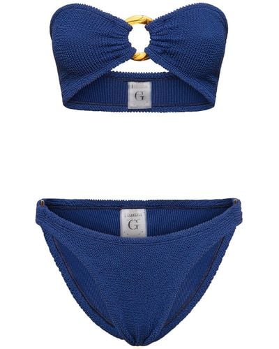 Hunza G Gloria Bandeau Bikini Set - Blue