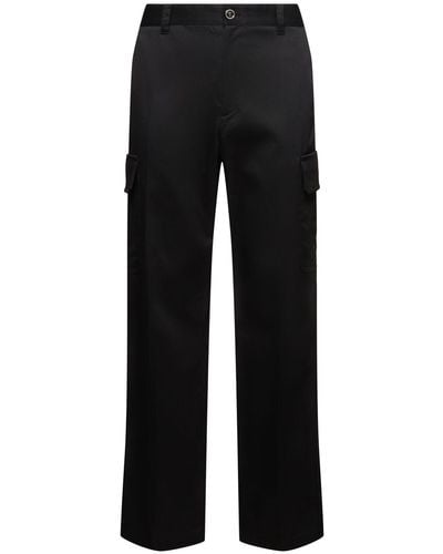 Versace Pantaloni cargo in gabardina di cotone - Nero