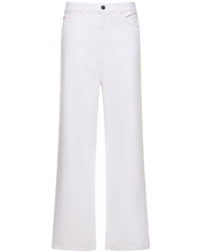 Wardrobe NYC Low Rise Straight Jeans - White