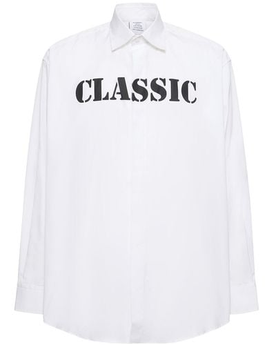 Vetements Chemise en popeline de coton imprimé classic shirt - Blanc