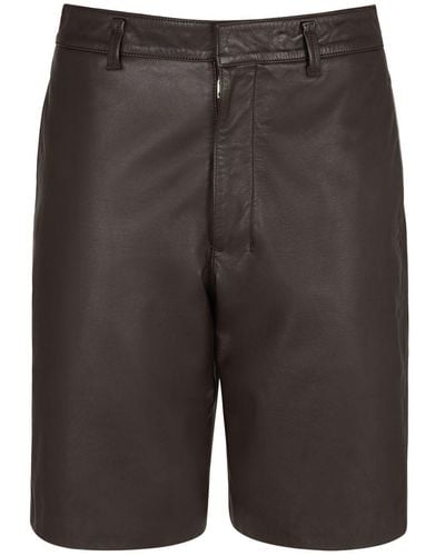 Lemaire Leather Shorts - Gray